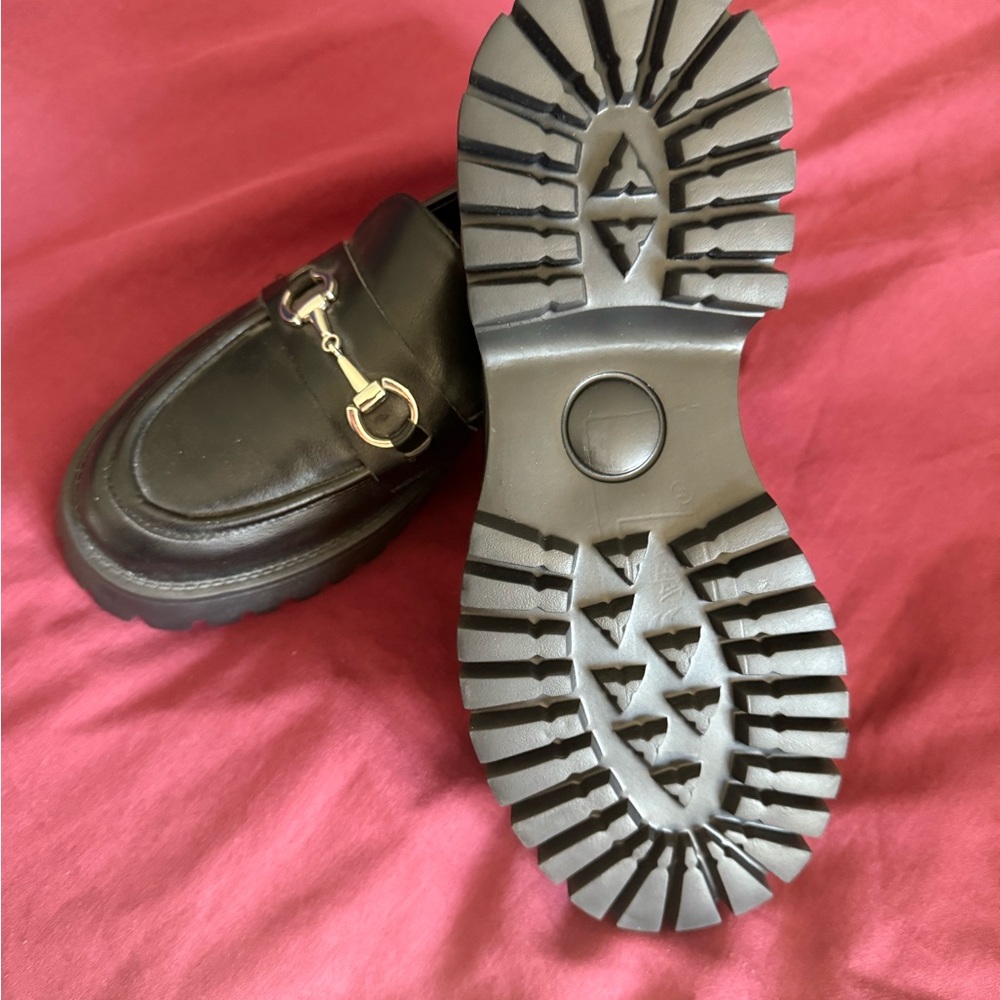 Black Loafers with Silver Buckle - Picture 2 of 4